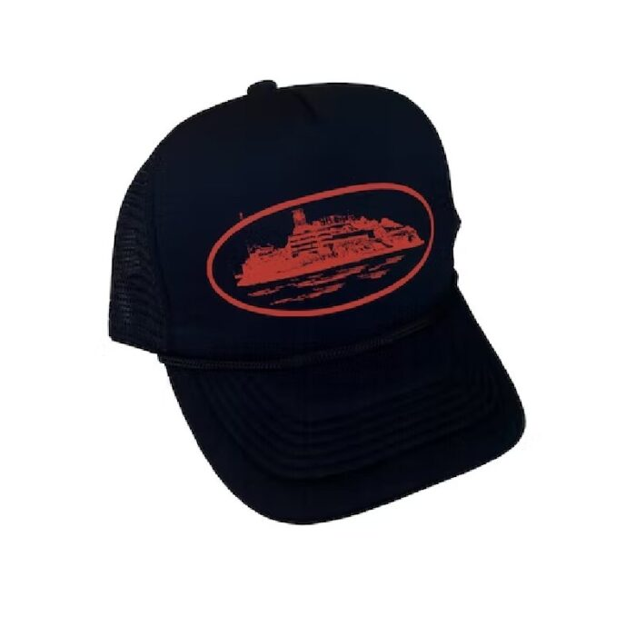Corteiz Marque Logo Alcatraz Noir Rouge Casquette