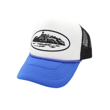 Corteiz Marque Logo Alcatraz Noir Royal Casquette