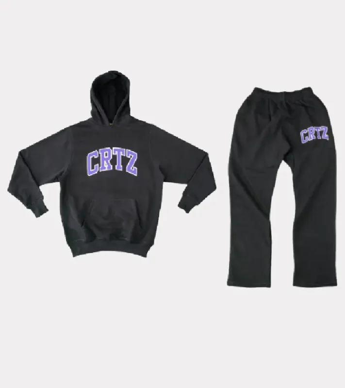 Corteiz Marque CRTZ Logo Noir/Violet Ensemble