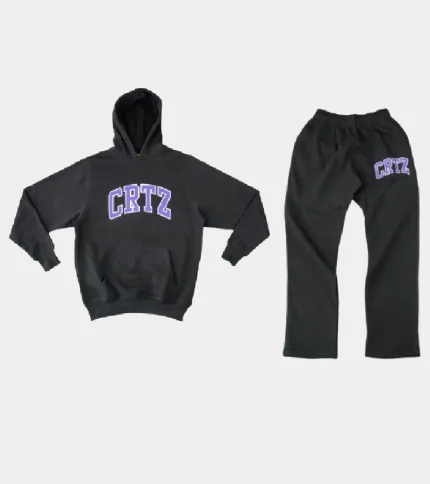 Corteiz Marque CRTZ Logo Noir/Violet Ensemble