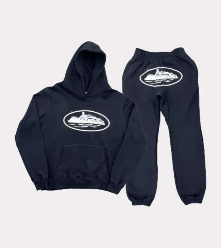 Corteiz Marque Alcatraz Logo Set Navy Ensemble
