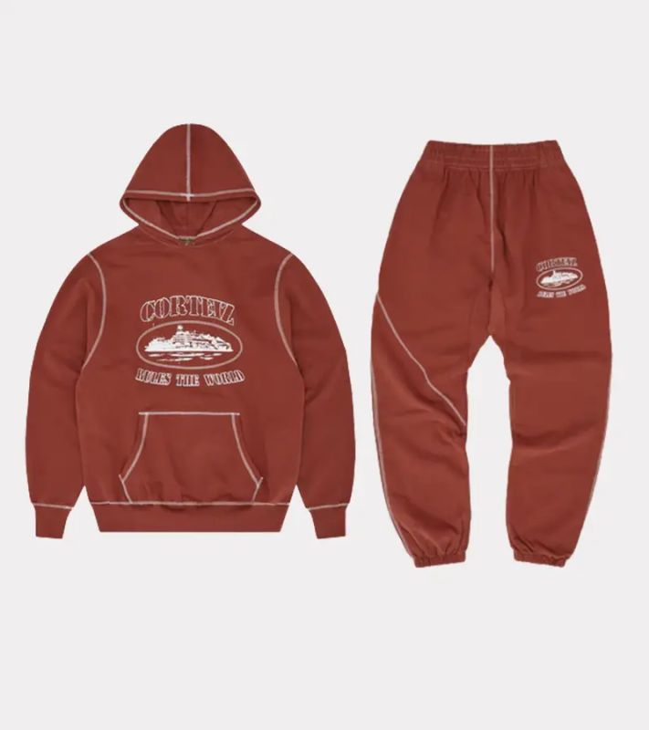 Corteiz Marque Alcatraz Logo Set Rouille Ensemble