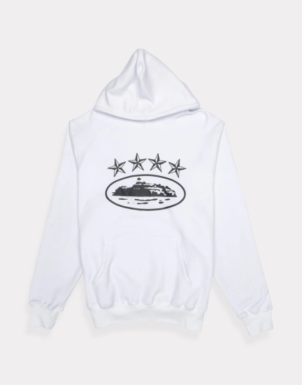 Corteiz Marque Alcatraz Logo Blanc Pull