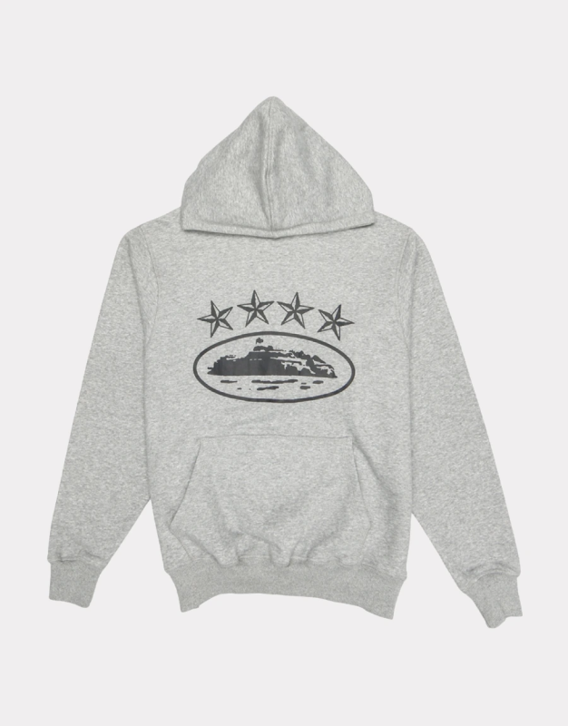 Corteiz Marque Alcatraz Logo Gris Pull