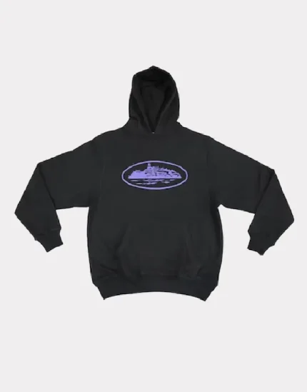 Corteiz Marque Alcatraz Logo Noir/Violet Pull