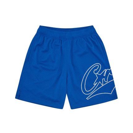 Corteiz Marque Logo Woosh bleu Maille Shorts