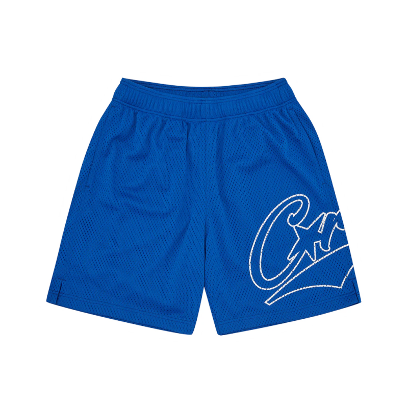 Corteiz Marque Logo Woosh bleu Maille Shorts
