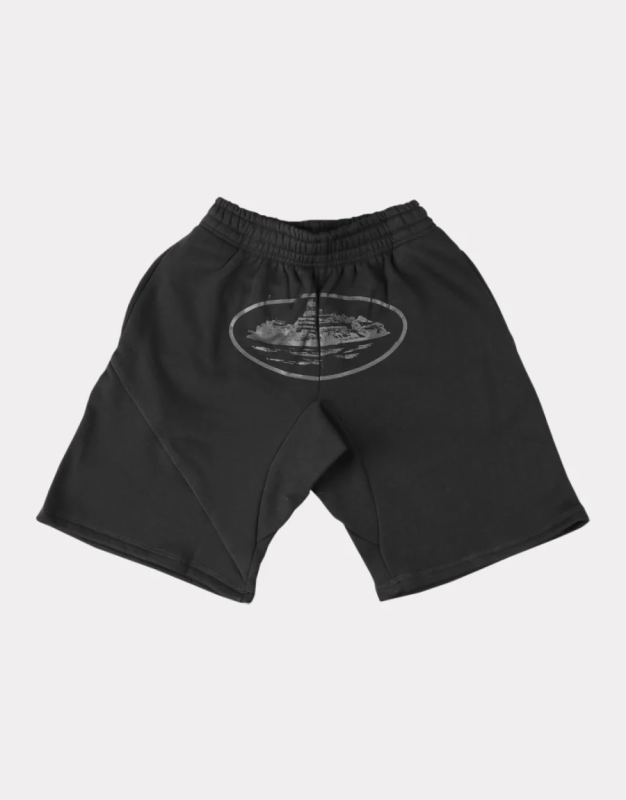 Corteiz Marque Logo Guerillaz Triple Noir Shorts